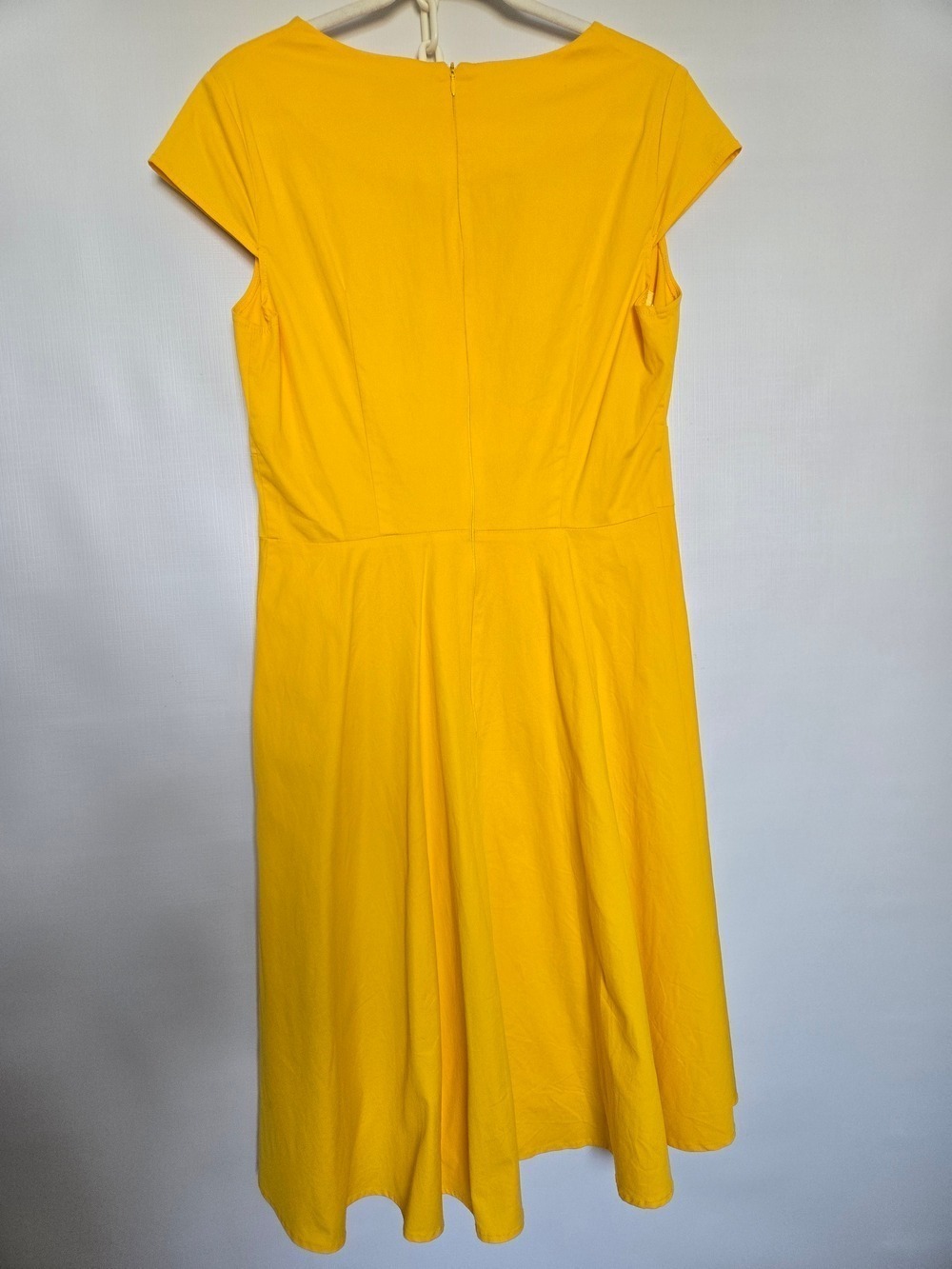 BBONFINE DRESS WOMEN YELLOW SWING RETRO 50'S COCKTAIL FIT-AND-FLARE XL 14-16 - Picture 3 of 14